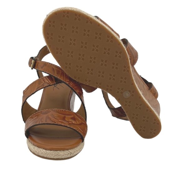 Patricia Nash | Women's Rafa Platform Wedge Heel Sandals | Whiskey | Size 8 - Picture 5 of 5